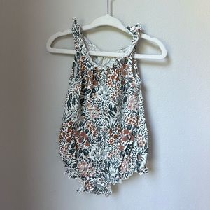Rylee + Cru - Shoulder Tie Bubble Romper - Flower Field